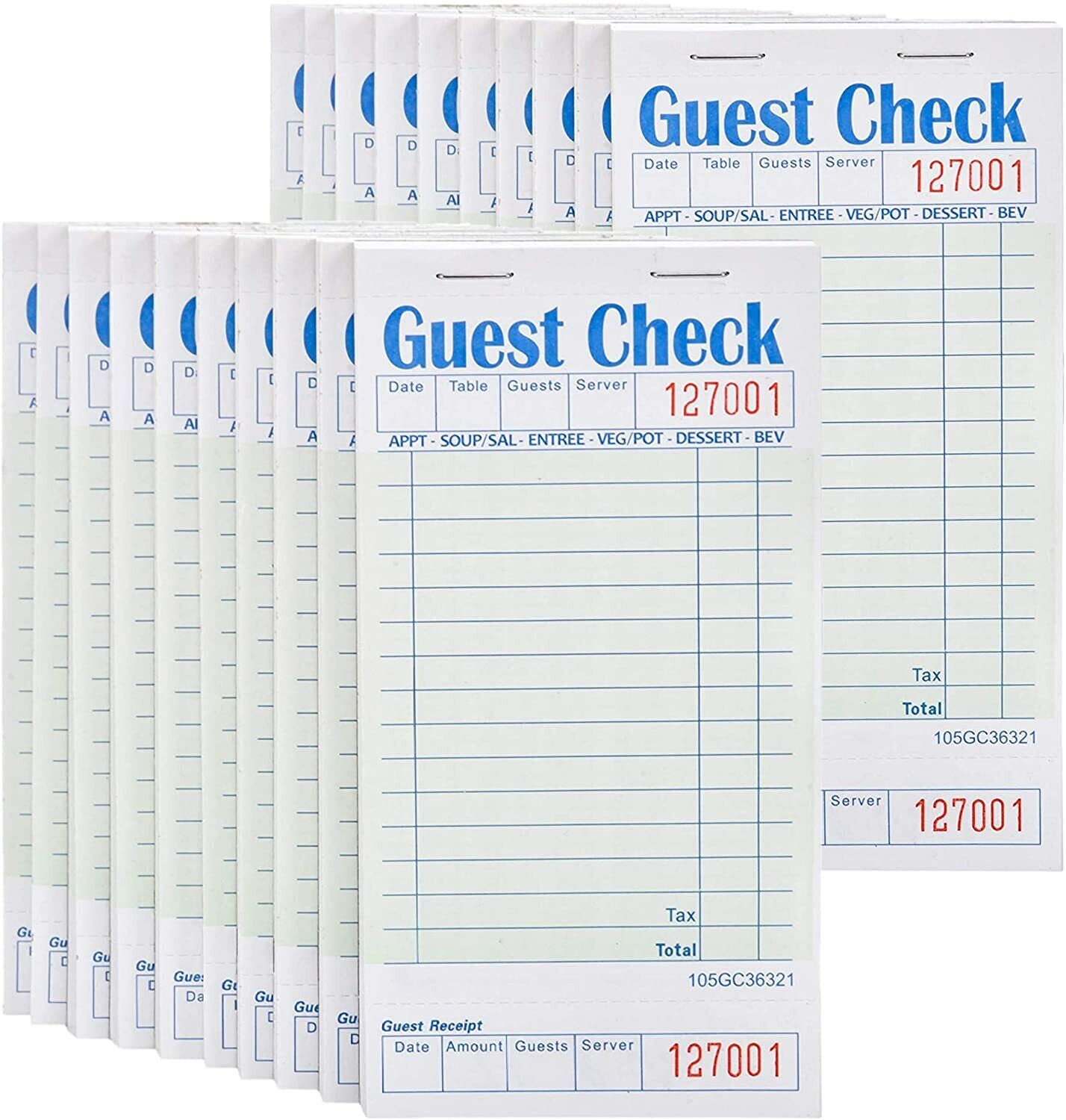 Stock Your Home Guest Check Books (20 Pk)- 50 Checks Per Book,Total 1000 Checks