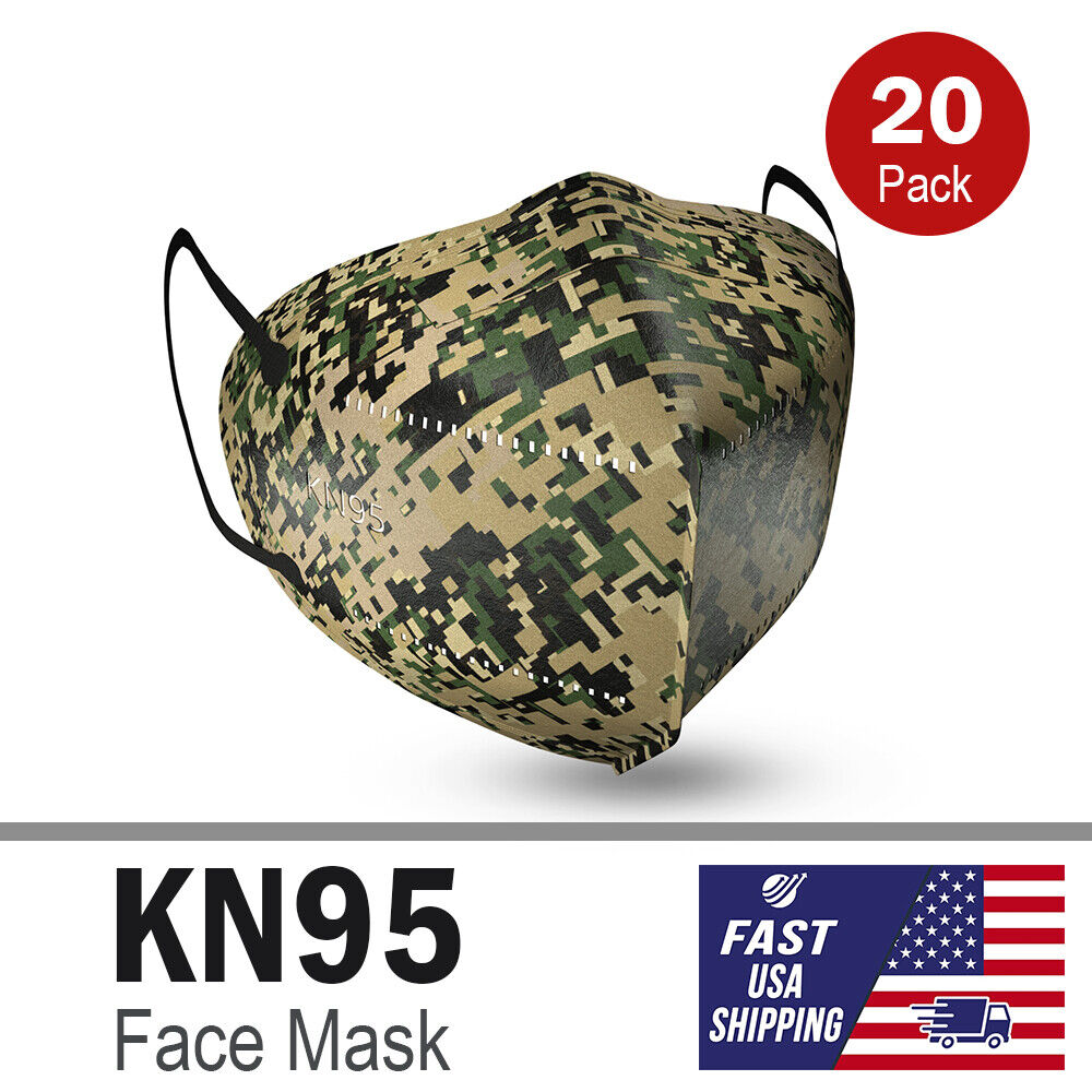 US STOCK KN95 Face Mask 5 Layers Disposable Mouth Nose Cover Respirator 20 Pack
