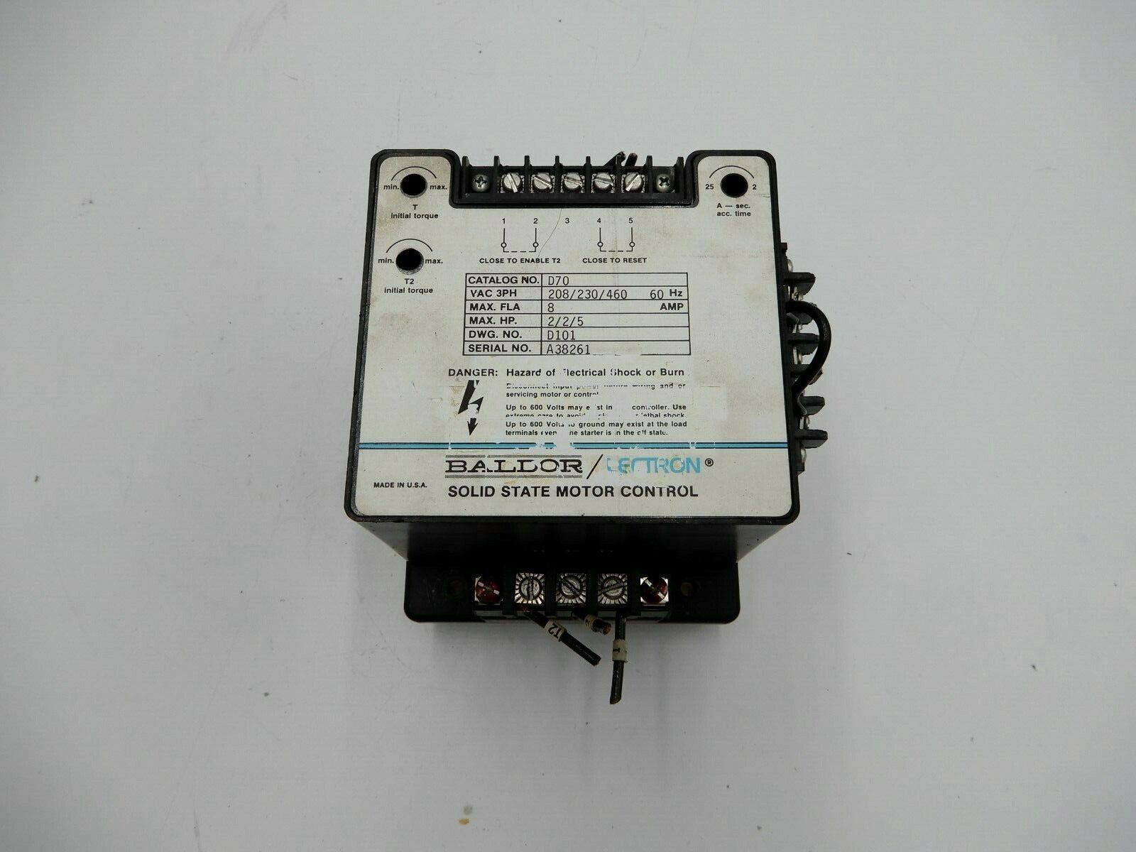 BALDOR/LECTRON D70 SOLID STATE MOTOR CONTROL STOCK 745