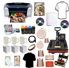 8 in1Heat Press,Photo Printer,CIS Sublimation T-shirts,Mug,Hat,Plate,Ink Refils picture