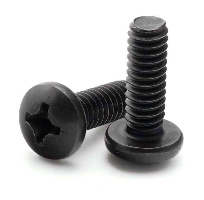 #6-32 Black Oxide Stainless Steel Phillips Pan Head Machine Screw Select Size