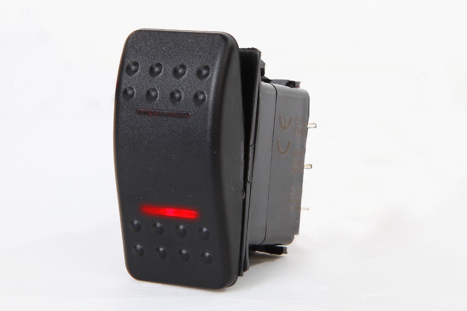 Marine Boat RV Rocker Switch ON-OFF-ON DPDT 7 Pin 2 Red LED Trailer Motorcycle 