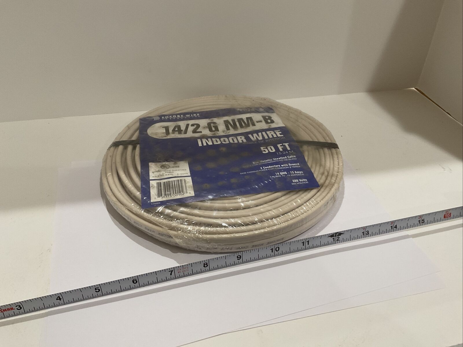 Encore Wire 14/2 G NM-B 50ft 14awg 15 Amps New Surplus 