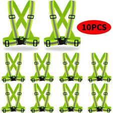 10PCS Adjustable Safety Vest Elastic Belt Reflective Gear Strap Cycling Running picture
