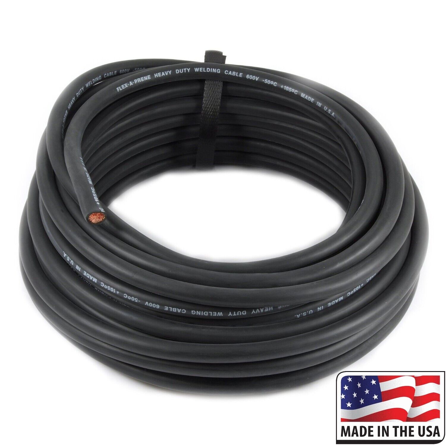 100 Foot of 1/0 Direct Flex-A-Prene Welding & Battery Cable Made In USA