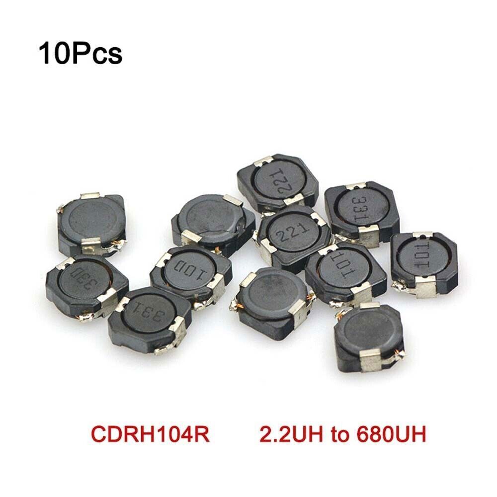 10Pcs SMD/SMT Chip Power Inductor CDRH104R Shield Inductance 2.2UH to 680UH