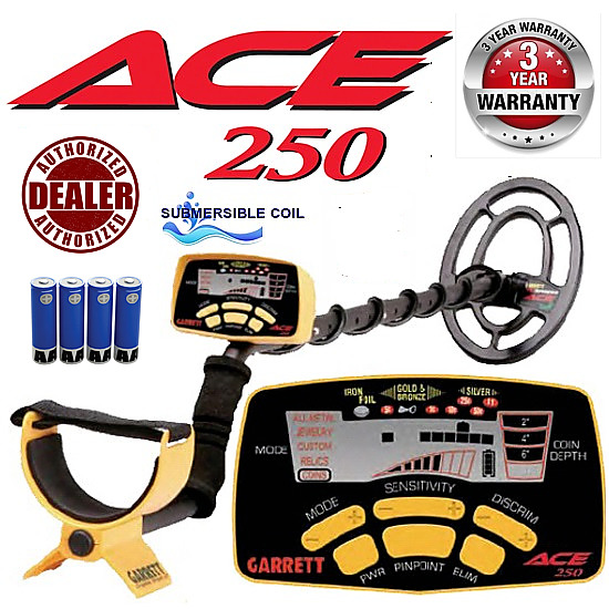 Garrett Ace 250 Metal Detector w/ WaterProof Coil~ 