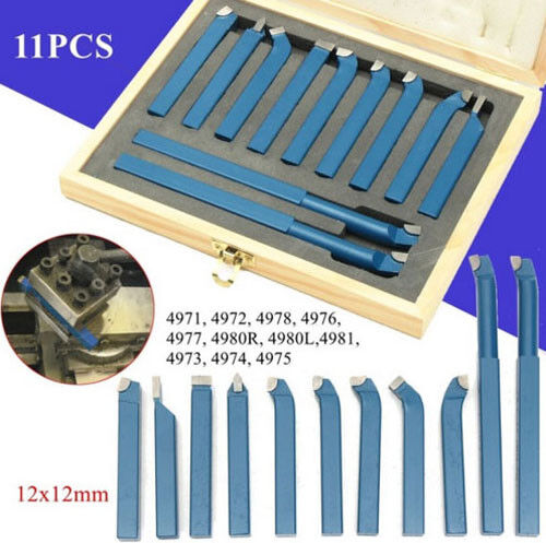 US 11Pcs/Set 12mm Metal Lathe Tools /Knife Bits for Milling Cutting Turning