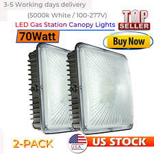 2 Pack 70 Watts LED Canopy Light for Garage Workshop Factory Garage 5000K 8400lm picture