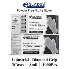 GLADES Heavy Duty Black Nitrile Gloves Powder Latex Free 8 Mil M L XL XXL picture