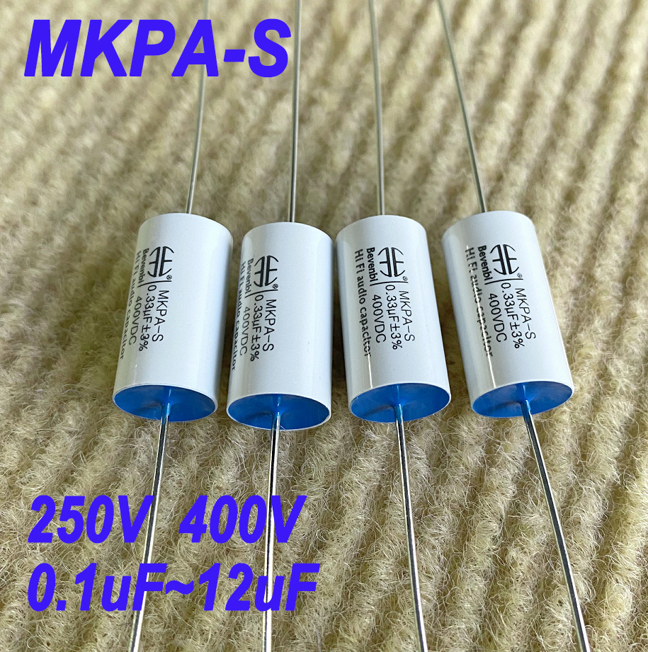 MKPA-S 250/400V 0.1~22uF Axial Silver Foil Capacitor for HIFI Audio Filte Divide