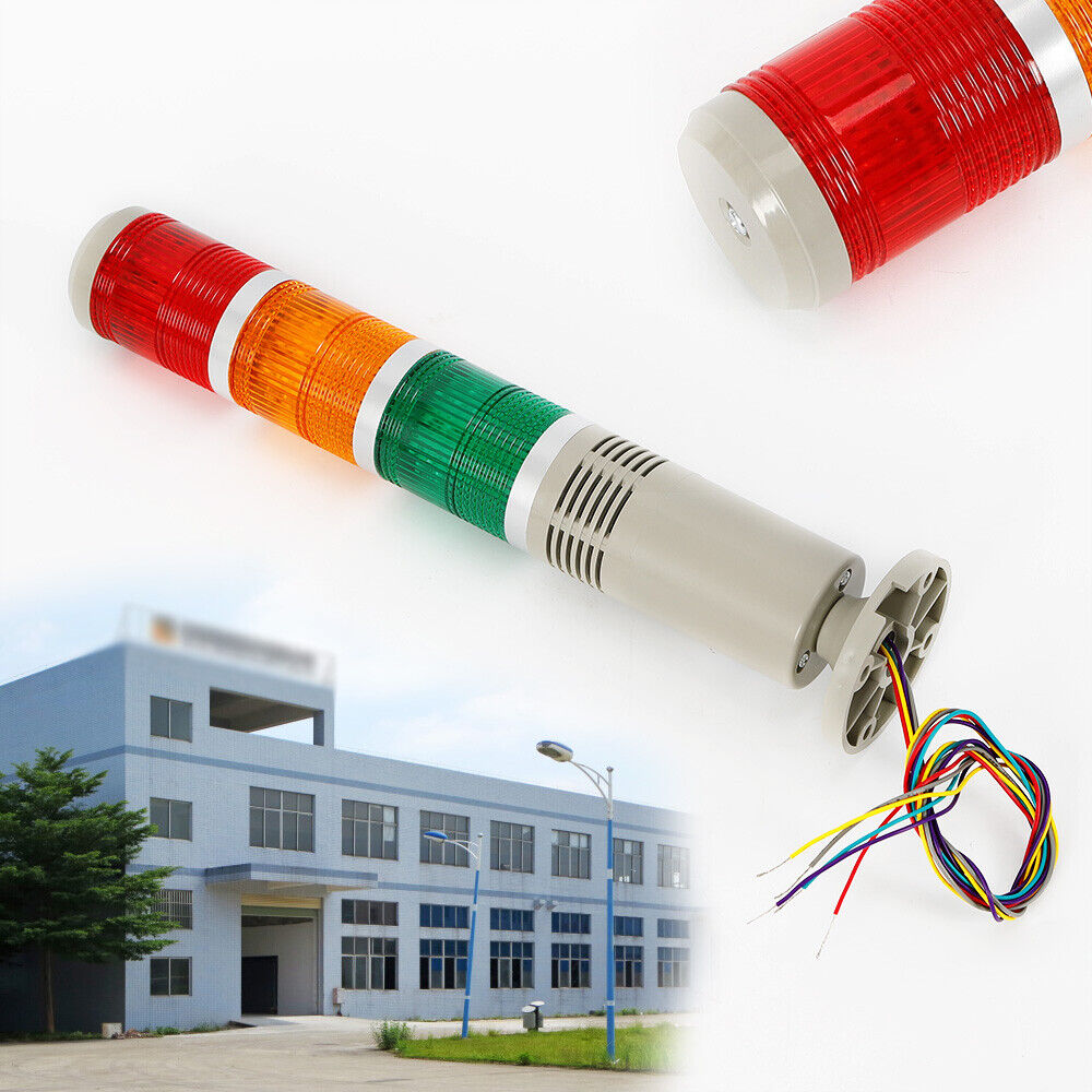 AC 110V Red/ Green/ Yellow Led Stack Light Alarm Warning Signal Tower Lamp