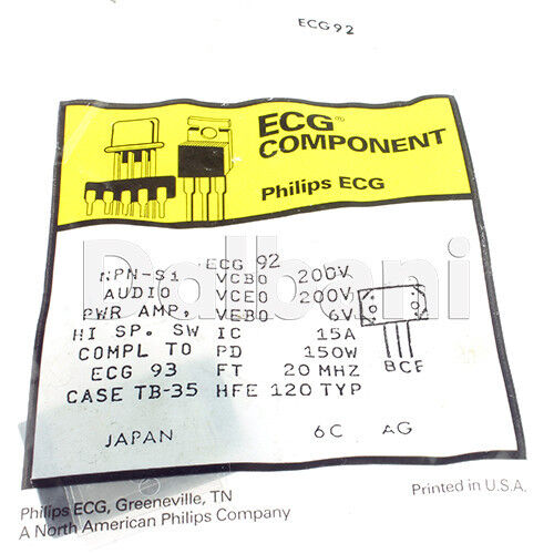 ECG92 Original New Philips Transistor