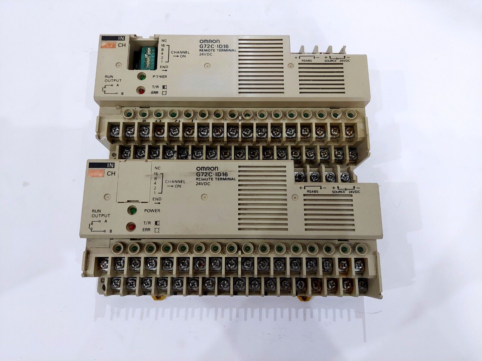 Lot of 2 OMRON G72C-ID16 Transistor Remote Module 16 Input NPN 24 VDC 