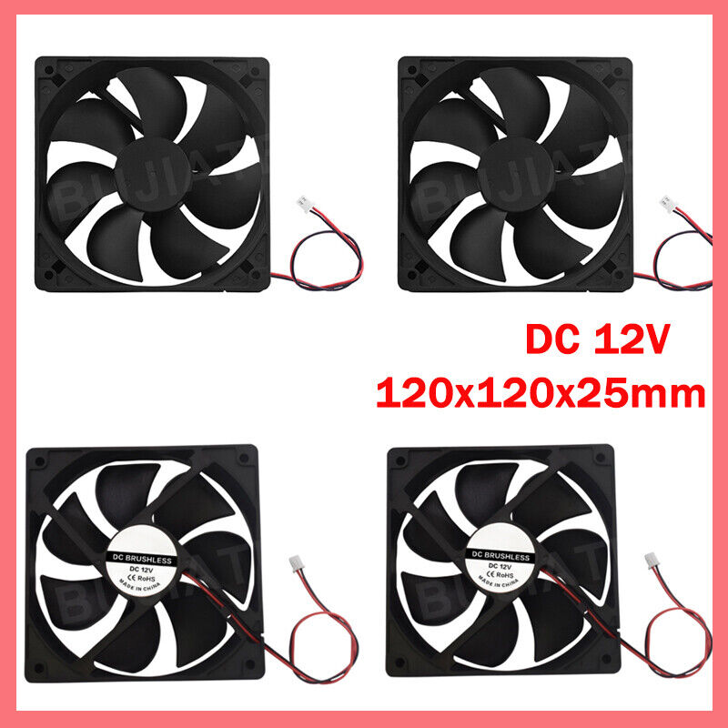 12V 120mm Cooling Computer Case Fan 12025 120x120x25mm DC PC 3D Printer 2-Pin