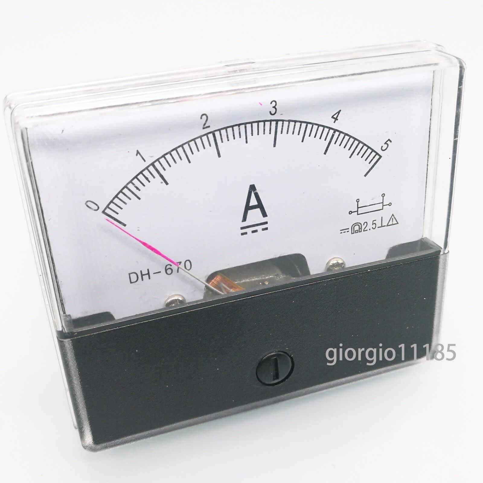 US Stock Analog Panel AMP Current Ammeter Meter Gauge DH-670 0-5A DC