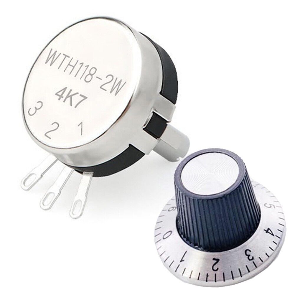 WTH118-2W Knob Cap Dial Knob Knob Cap Linear Potentiometer Variable 10K Ohm