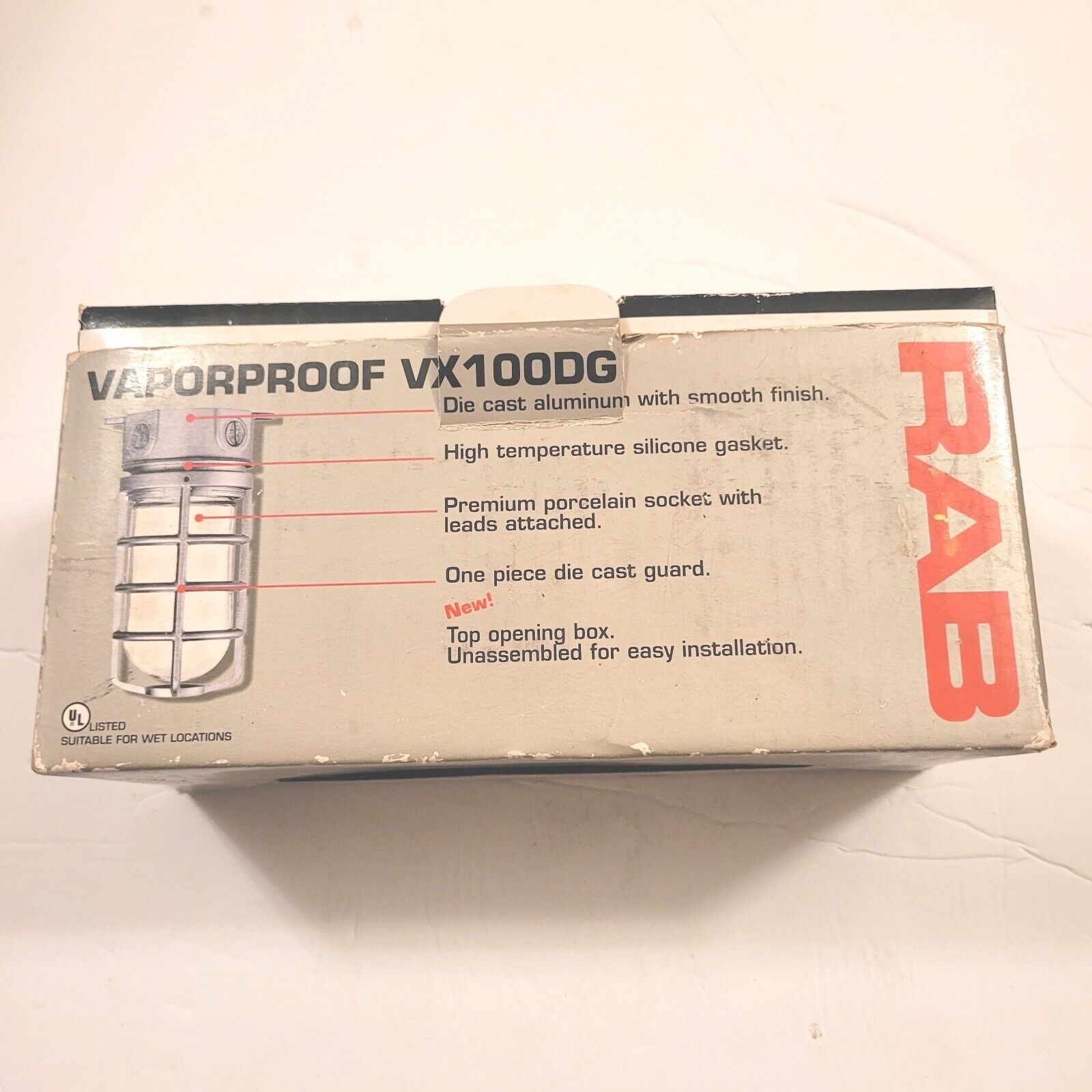 RAB VAPORPROOF VX100DG Natural Light Fixture UL Listed Metal New In Box