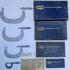 Rare Vintage Tumico Tubular Micrometer Lot Precision Machinist Tools w/Boxes  picture