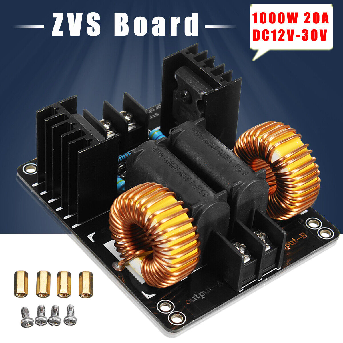 1000W 30A ZVS Low Voltage Induction Heating Coil Module Flyback Driver Heater