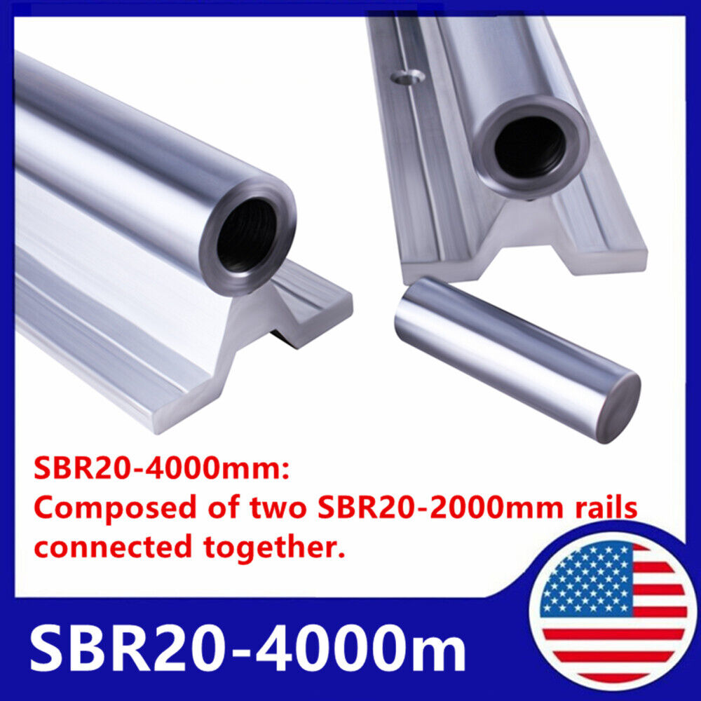SBR20-4000mm 2x Linear Guideway Rails +4 x Blocks Router Mills Slide Guide CNC