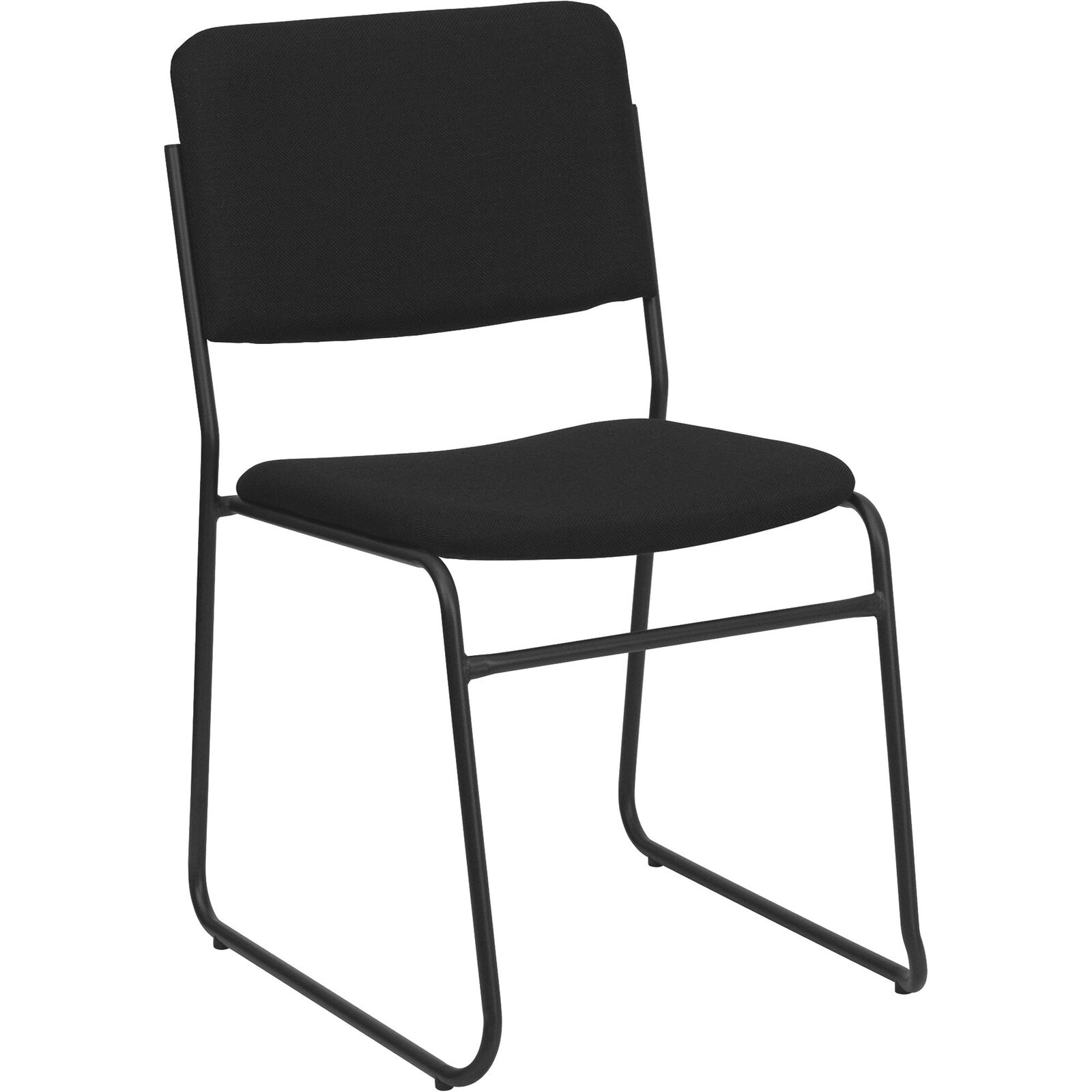 Flash Furniture Multi-Purpose Fabric Stack Chair, Black, 500-Lb. Capacity,