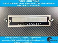 SERIAL NUMBER TAG PLATE ENGRAVED WITH NUMBER IDENTIFICATION ASSET TAG  picture
