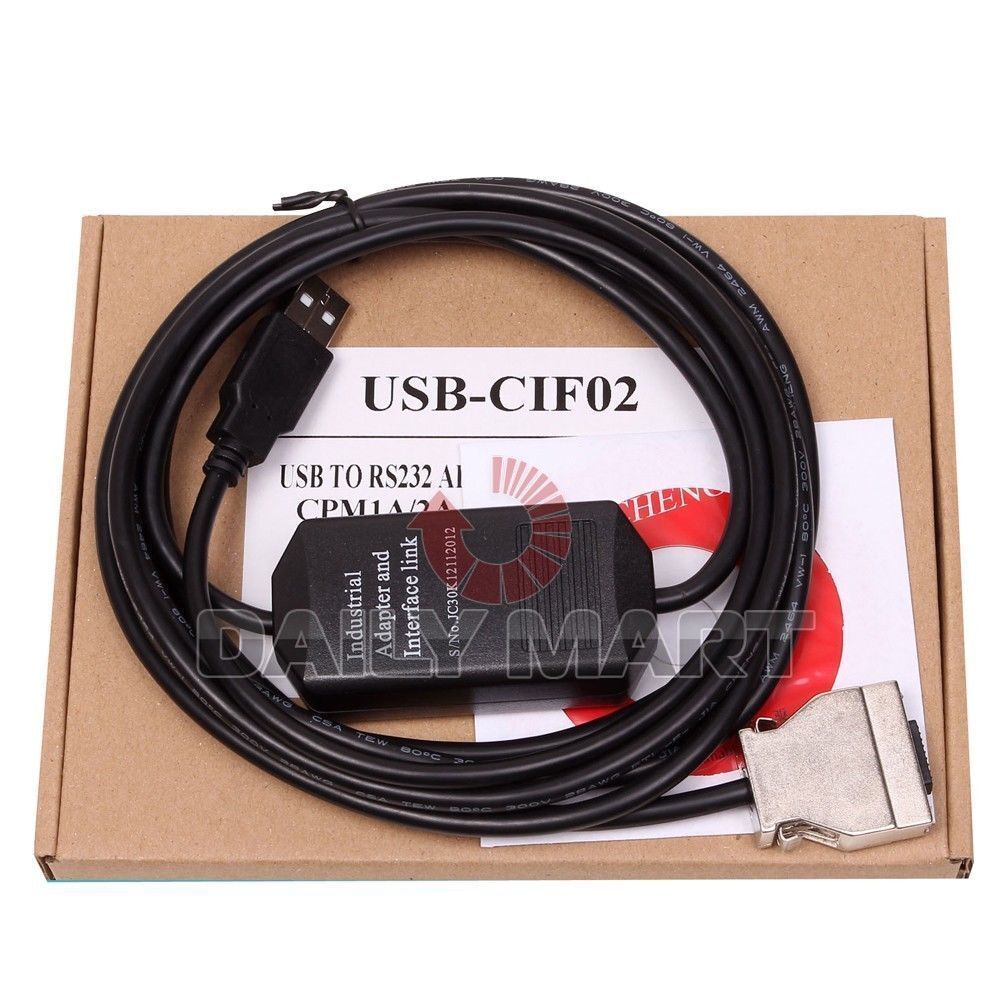 OMRON NEW CQM1-CIF02 USB-CIF02 PLC COMMUNICATION 3.3M CABLE, 
