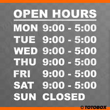 Open Hours Sign Sticker Business Store Shop Stickers open hour Sign Decals picture