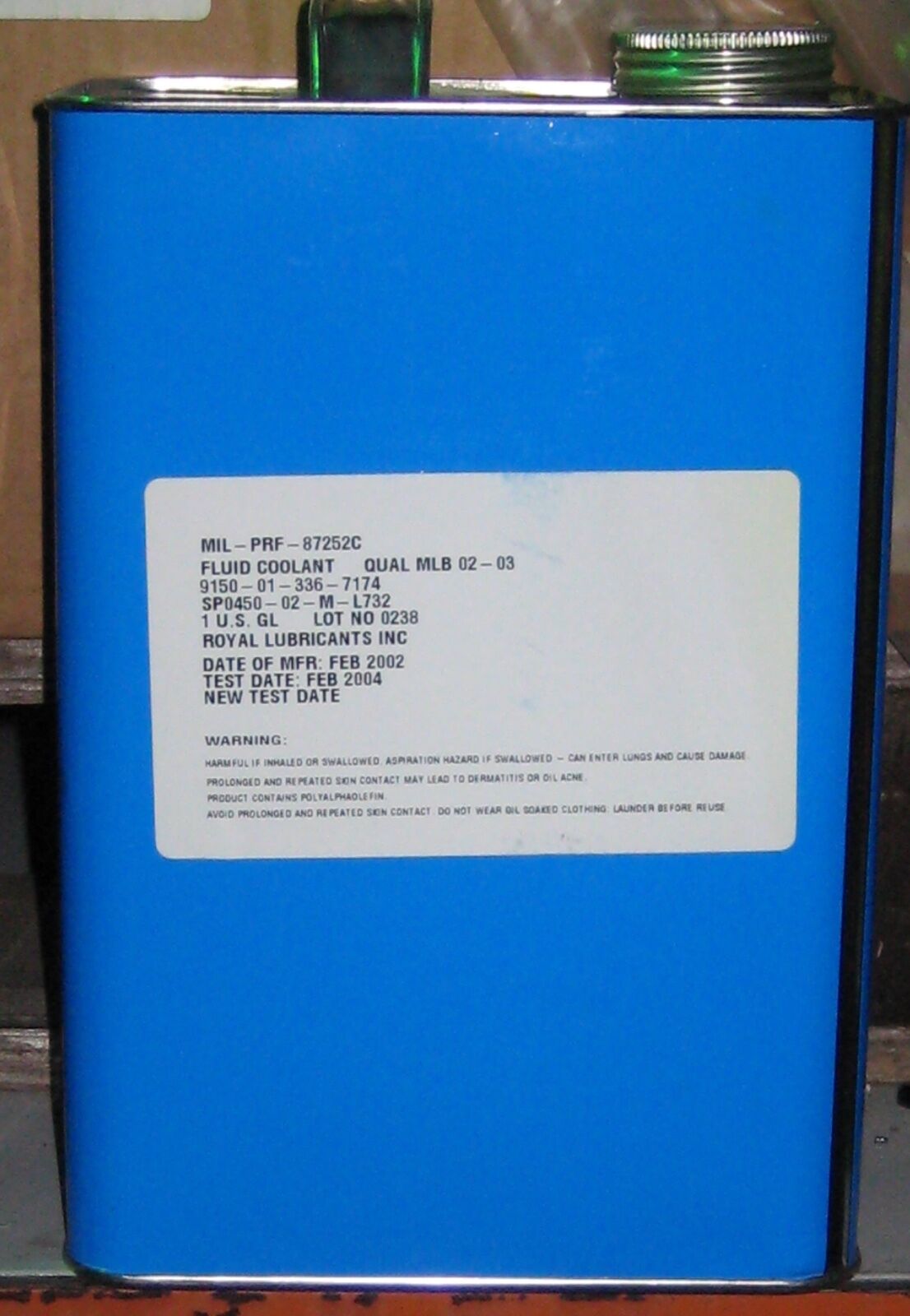 Dielectric Coolant Fluid Royal Lubricants Mil-PRF-87252C - 1 Gallon Can