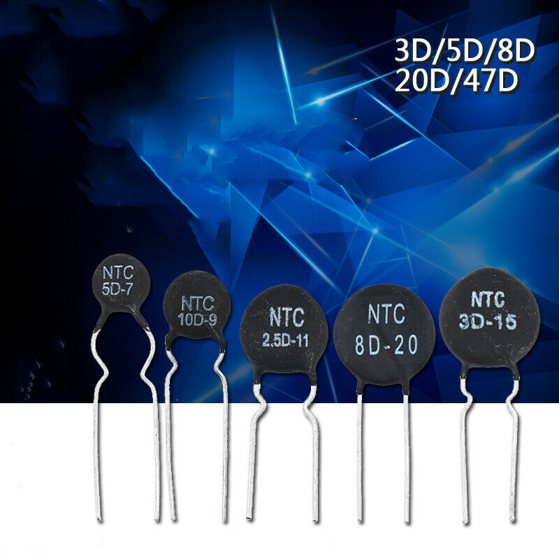 10pcs Thermal Resistor NTC 3D/5D/8D/10D/20D/47D-7/9/11/13/15/20/25 5D-11 10D-9