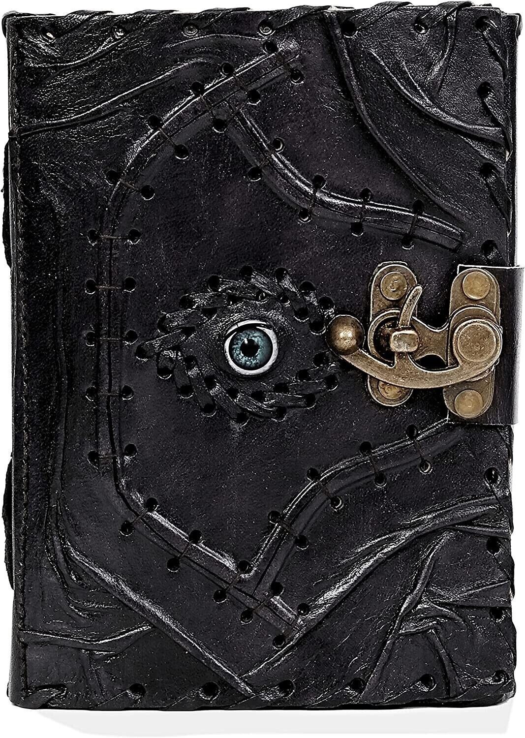 Hocus Pocus Book of Spells Evil Eye Leather Diary Notebook Leather Journal