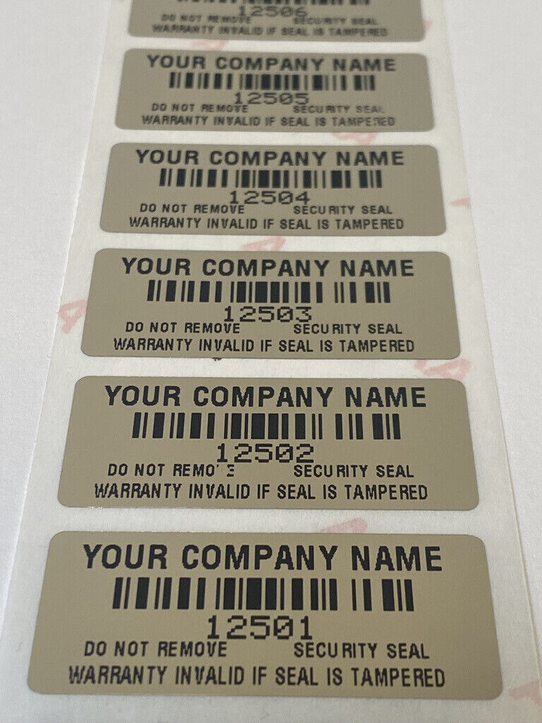 [QTY 100] CUSTOM PRINTED WARRANTY TAMPER EVIDENT VOID LABELS STICKERS SEALS