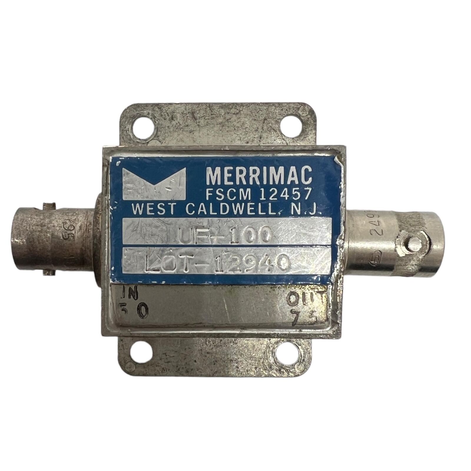 UF-100 Merrimac Impedance Transformer BNC 50Ohm to 75Ohm 5950-01-227-3739