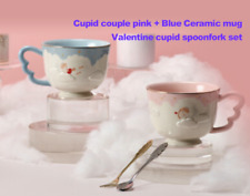 Korea Starbucks 2021 my LOVE, Cupid couple pink Blue mug spoonfork SET EMS Fedex picture