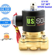 U.S. Solid 1/2'' Brass Electric Solenoid Valve 12V DC Normally Closed Air Water picture