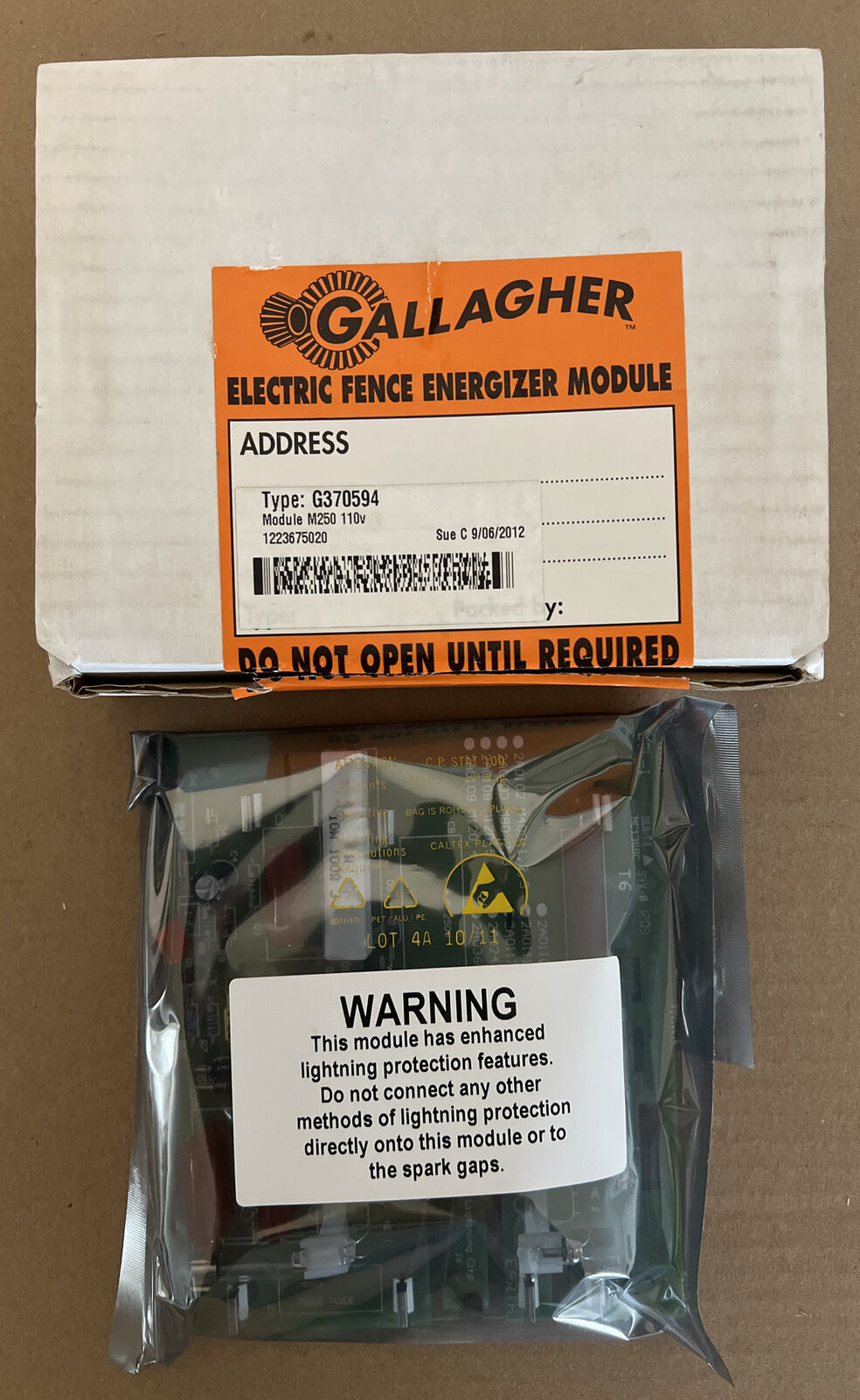 Gallagher G370594 Module M250 110v New Fence Repair Energizer