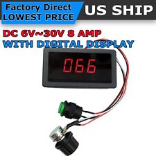 Red DC 6-30V Motor Speed Controller With 12V 24V 8A PWM Digital Display & Switch picture