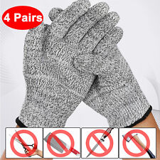 4 Pair Butcher Safety Cut Proof Stab Resistant Gloves Kitchen Level 5 Protection picture