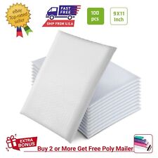 #2 100 PCS 9x11 in Poly Air Bubble Mailers Padded Envelopes Shipping Bags, White picture