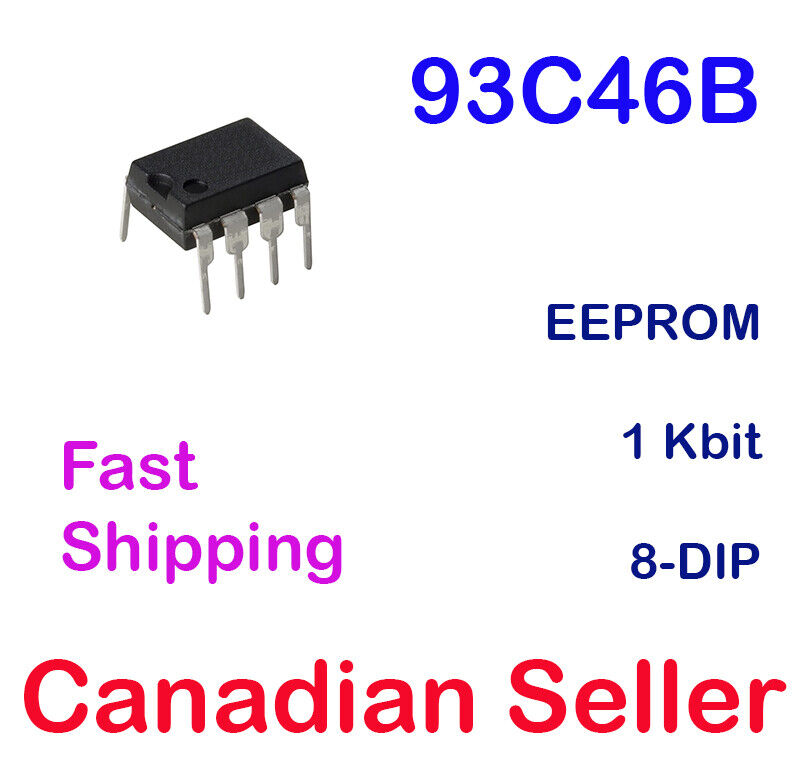 93C46B EEPROM 1Kb Microwire 2MHz 8-SOIC 93C46 Serial Memory 4.5V-5.5V Microchip