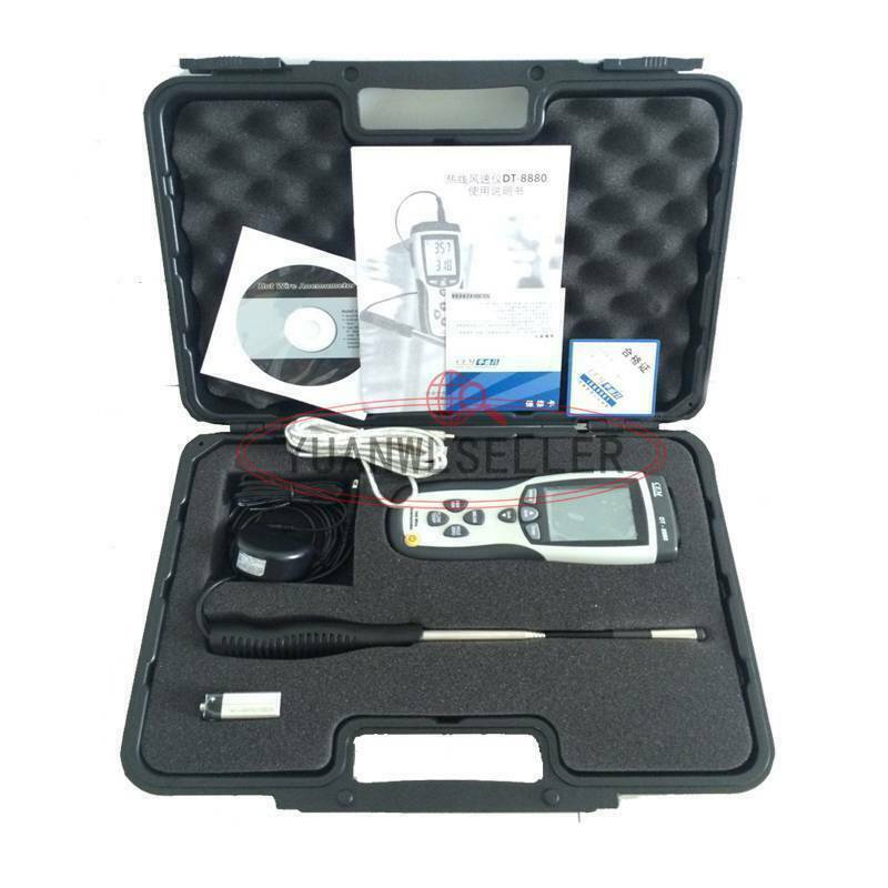 DT-8880 Hot Wire Thermal Anemometer Air Flow Meter Temperature New #WD10