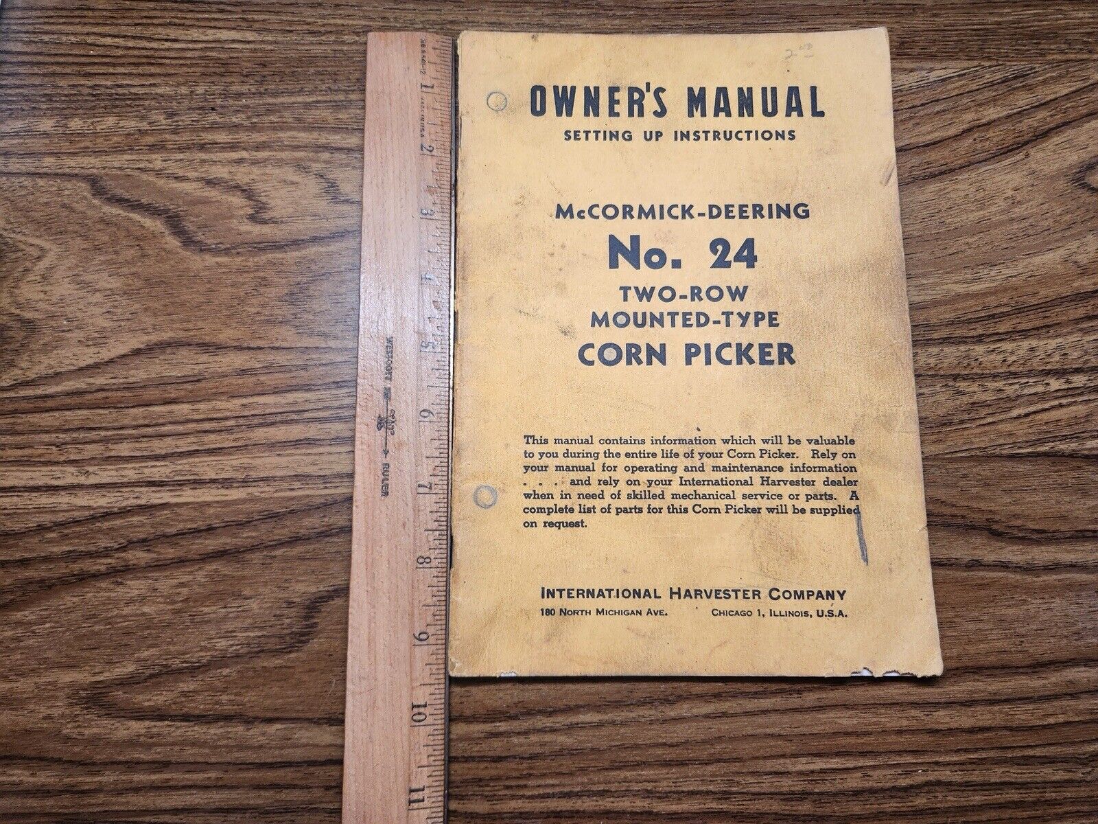 Vintage Owners Manual Set Up McCormick-Deering No 24 Corn Picker Original