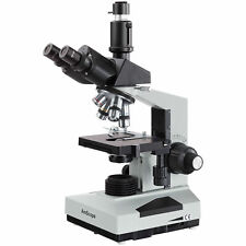 AmScope 40X-2000X Trinocular Biological Compound Microscope LED-Light Multi-Use picture