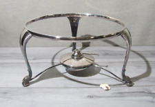 Vintage Ornate Silver Plated? Tripod Chafing Dish STAND with burner 13