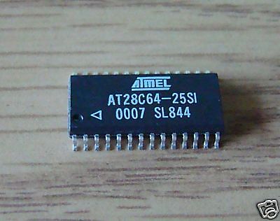 1 pc, ATMEL 28C64, AT28C64-25SI parallel 8Kx8 EEPROM (7A1k)