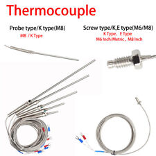 M6 M8 Threaded/Probe Sensor K/Etype Thermocouple Temperature Sensor 0.2-5m Cable picture