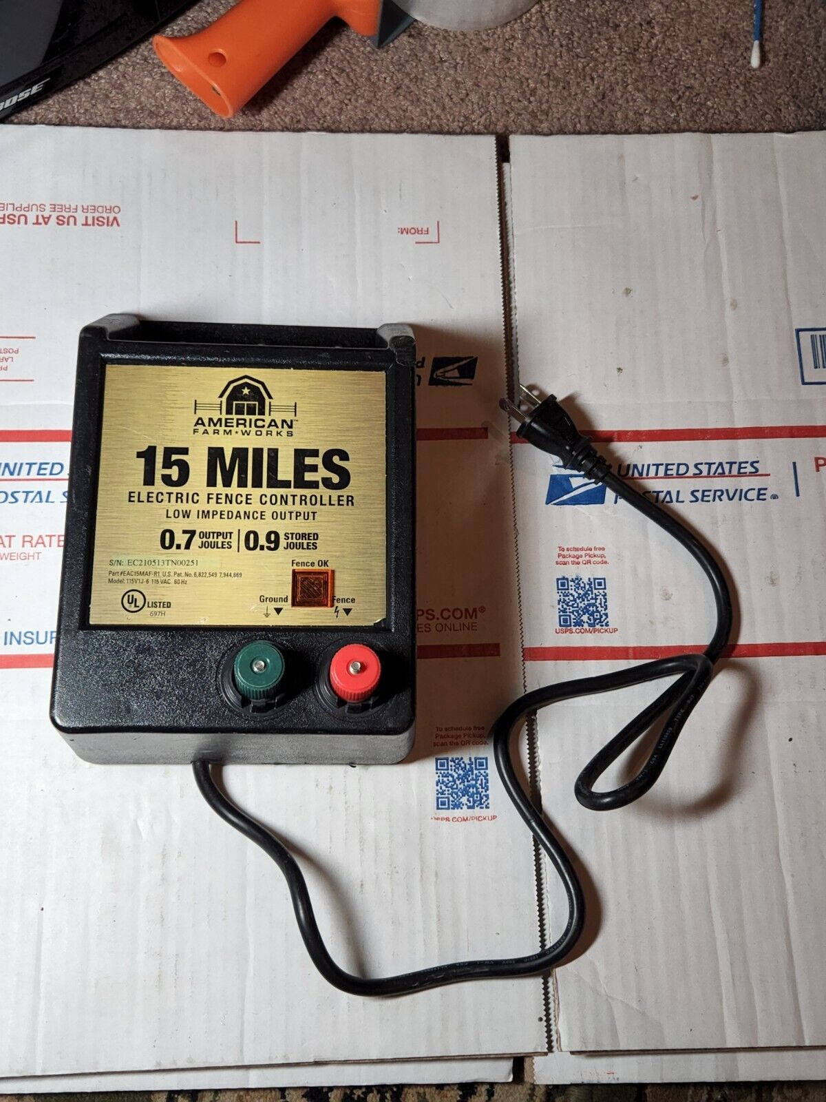 American Farm Works 15 Miles Electric Fence Controller(Defective For Parts Only)