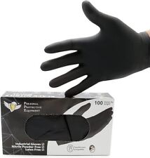 S&G Black Nitrile Gloves Latex Powder Free 3 Mil 2x100pcs 1000pcs XS/S/M/L/XL picture