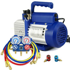 3CFM Vacuum Pump Combo Manifold Gauge R410a R134a R22 Hvac Ac Set Industrial picture